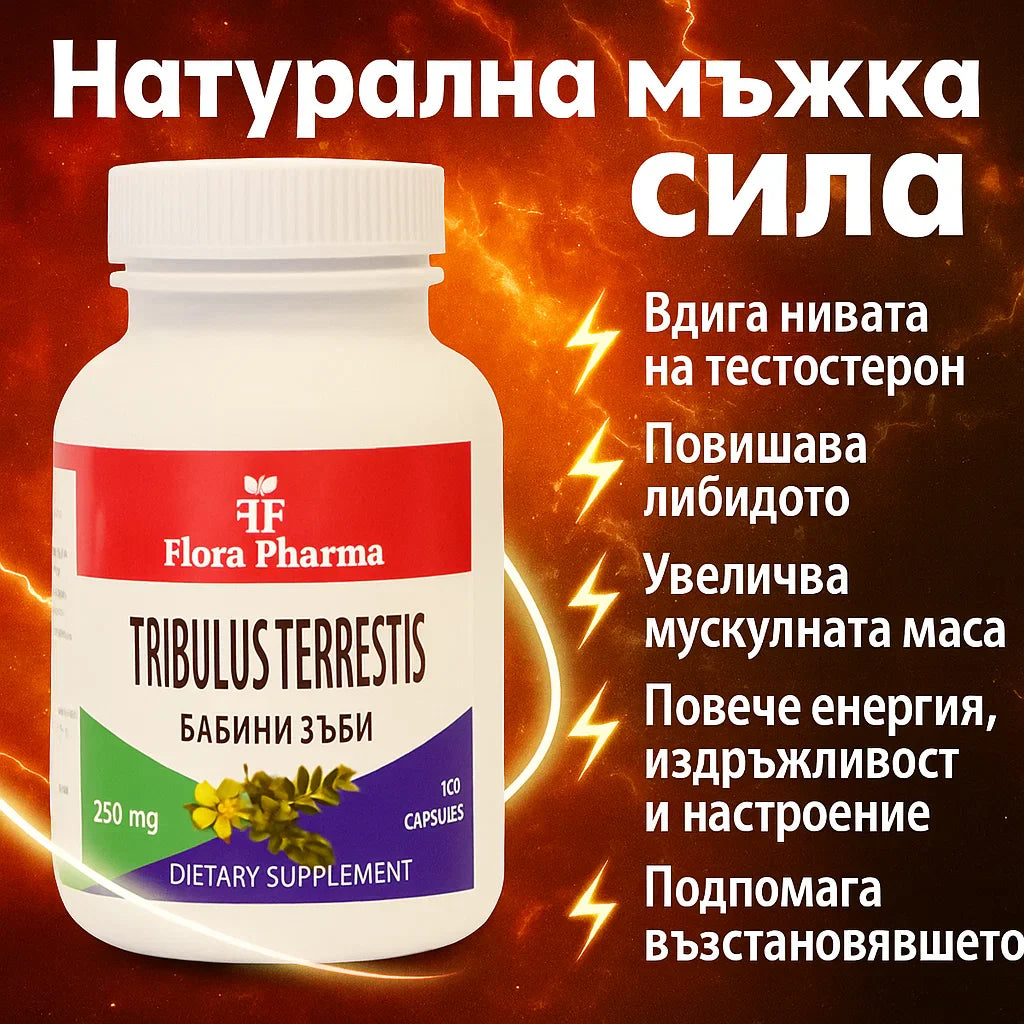 Τριβόλι – συμπλήρωμα διατροφής 100 κάψουλες, 250 mg - για δύναμη, ενέργεια και λίμπιντο